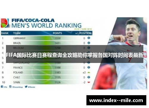 FIFA国际比赛日赛程查询全攻略助你掌握各国对阵时间表最新
